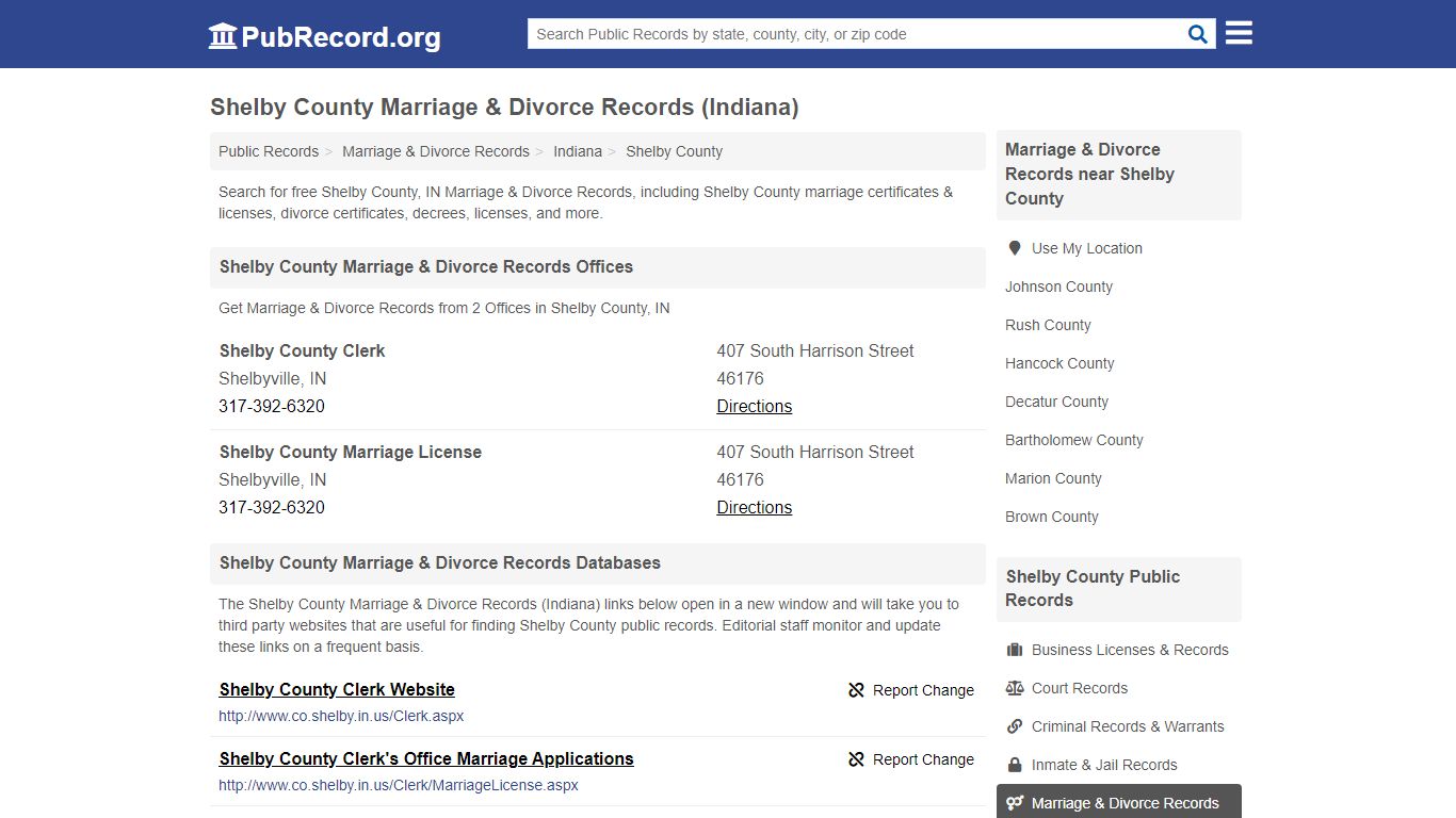 Free Shelby County Marriage & Divorce Records (Indiana Marriage ...